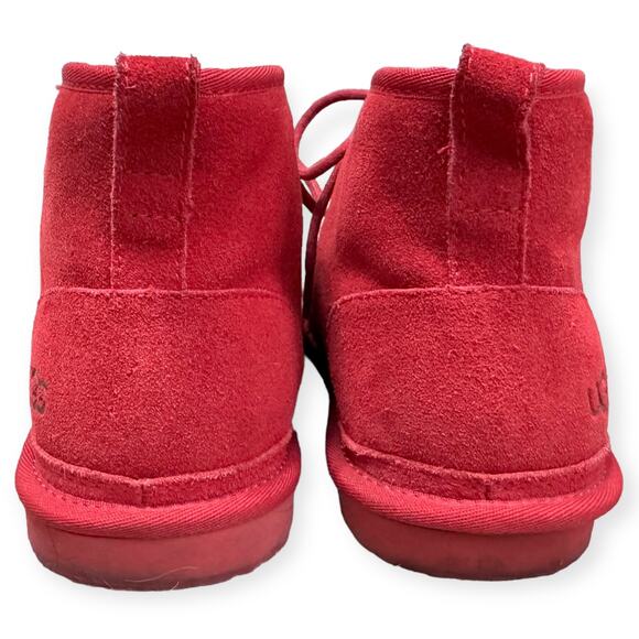 UGG Red Neumel Uggplush Wool Blend Lining Lace Up Chukka Boots Men's Size 11 - Picture 4 of 13